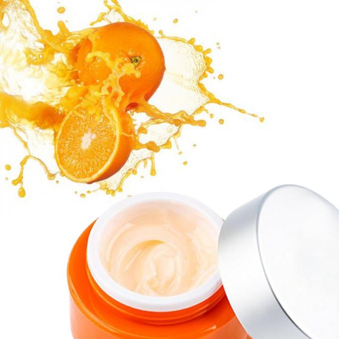 Creme de cara natural da vitamina C nenhuns produtos químicos que iluminam a anti cor da laranja do ponto