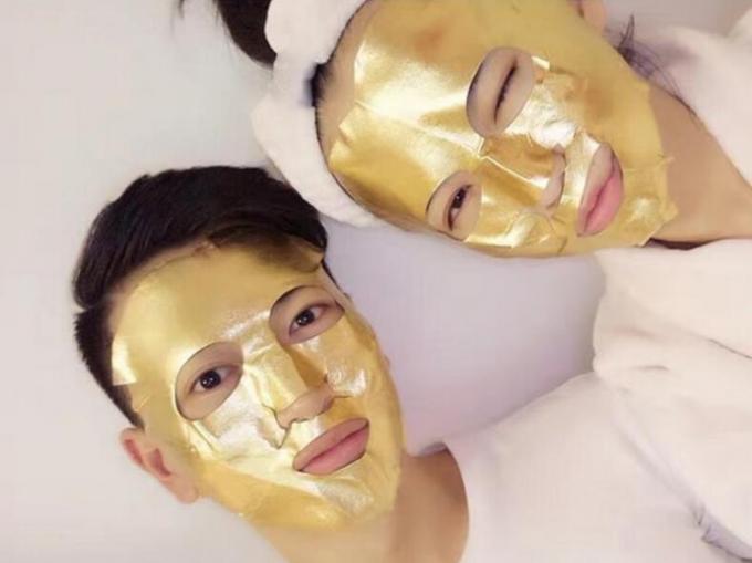 Anti máscara da folha de ouro do enrugamento 24K, máscara protetora hidratando para cicatrizes da acne e pele oleosa